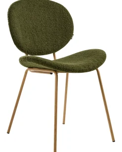 Set di 2 sedie da pranzo LUANA Bouclé Verde scuro