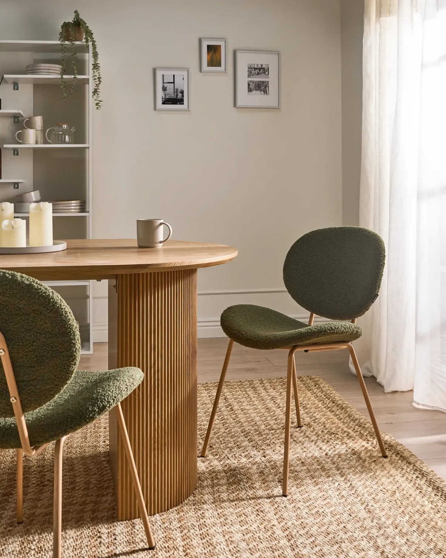 Set di 2 sedie da pranzo LUANA Bouclé Verde scuro