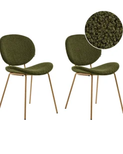 Set di 2 sedie da pranzo LUANA Bouclé Verde scuro