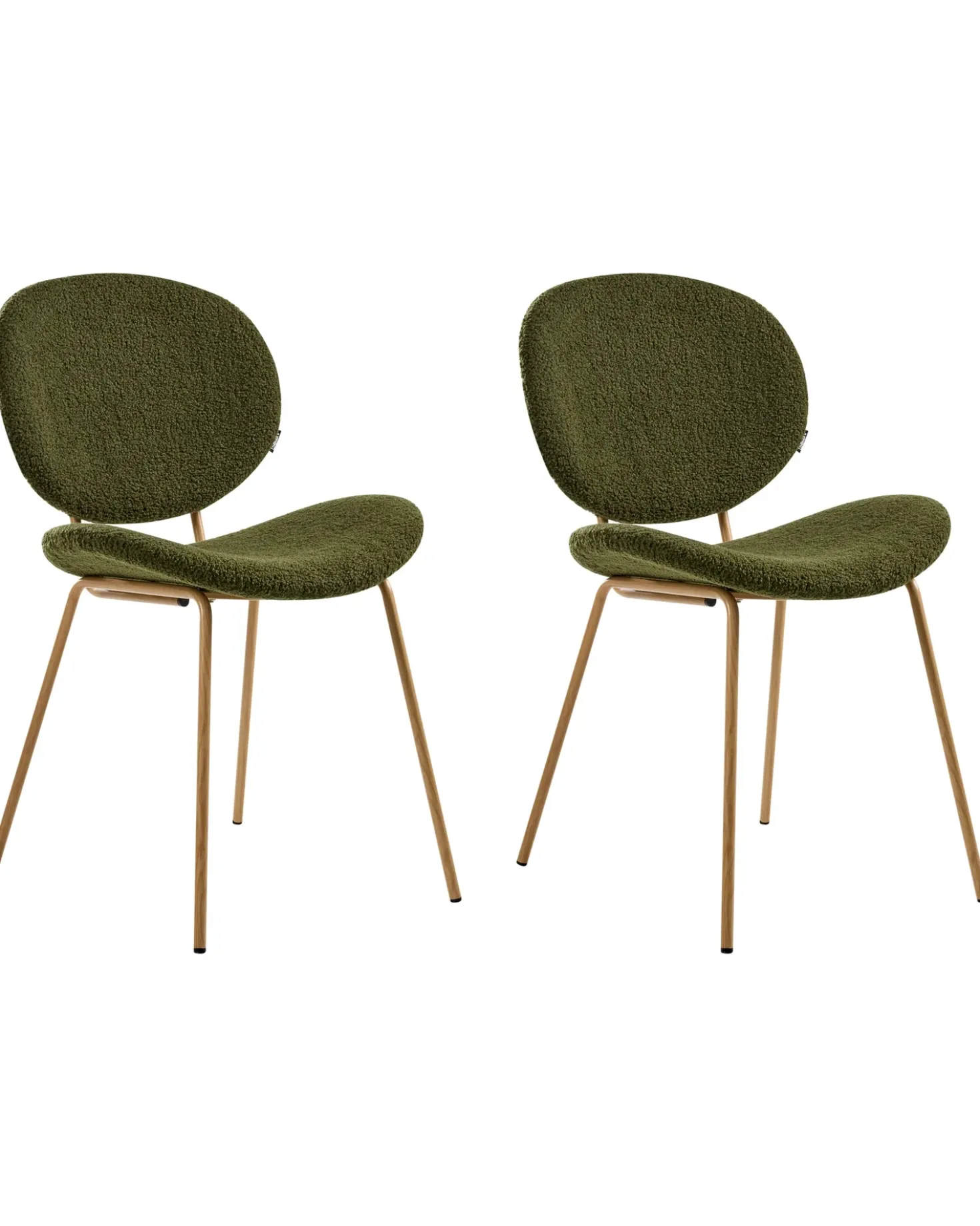 Set di 2 sedie da pranzo LUANA Bouclé Verde scuro