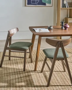 Set di 2 sedie da pranzo LACOTA Legno Marrone/Verde