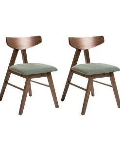 Set di 2 sedie da pranzo LACOTA Legno Marrone/Verde