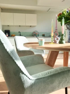 Set di 2 sedie da pranzo LOVERNA Velluto a coste Verde menta
