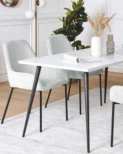 Set di 2 sedie da pranzo LOVERNA Velluto a coste Verde menta