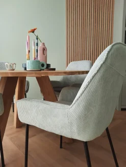 Set di 2 sedie da pranzo LOVERNA Velluto a coste Verde menta