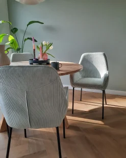 Set di 2 sedie da pranzo LOVERNA Velluto a coste Verde menta