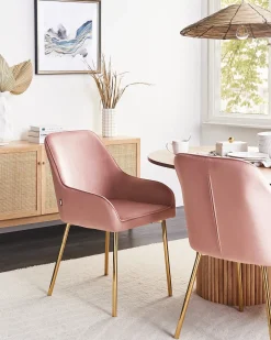 Set di 2 sedie da pranzo LOVERNA Velluto Rosa