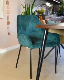 Set di 2 sedie da pranzo LOVERNA Velluto a coste Verde scuro