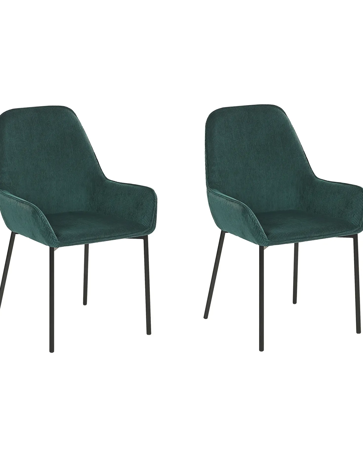 Set di 2 sedie da pranzo LOVERNA Velluto a coste Verde scuro
