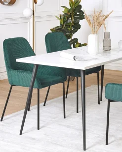 Set di 2 sedie da pranzo LOVERNA Velluto a coste Verde scuro