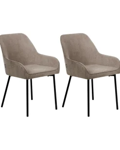Set di 2 sedie da pranzo LOVERNA Velluto a coste Beige