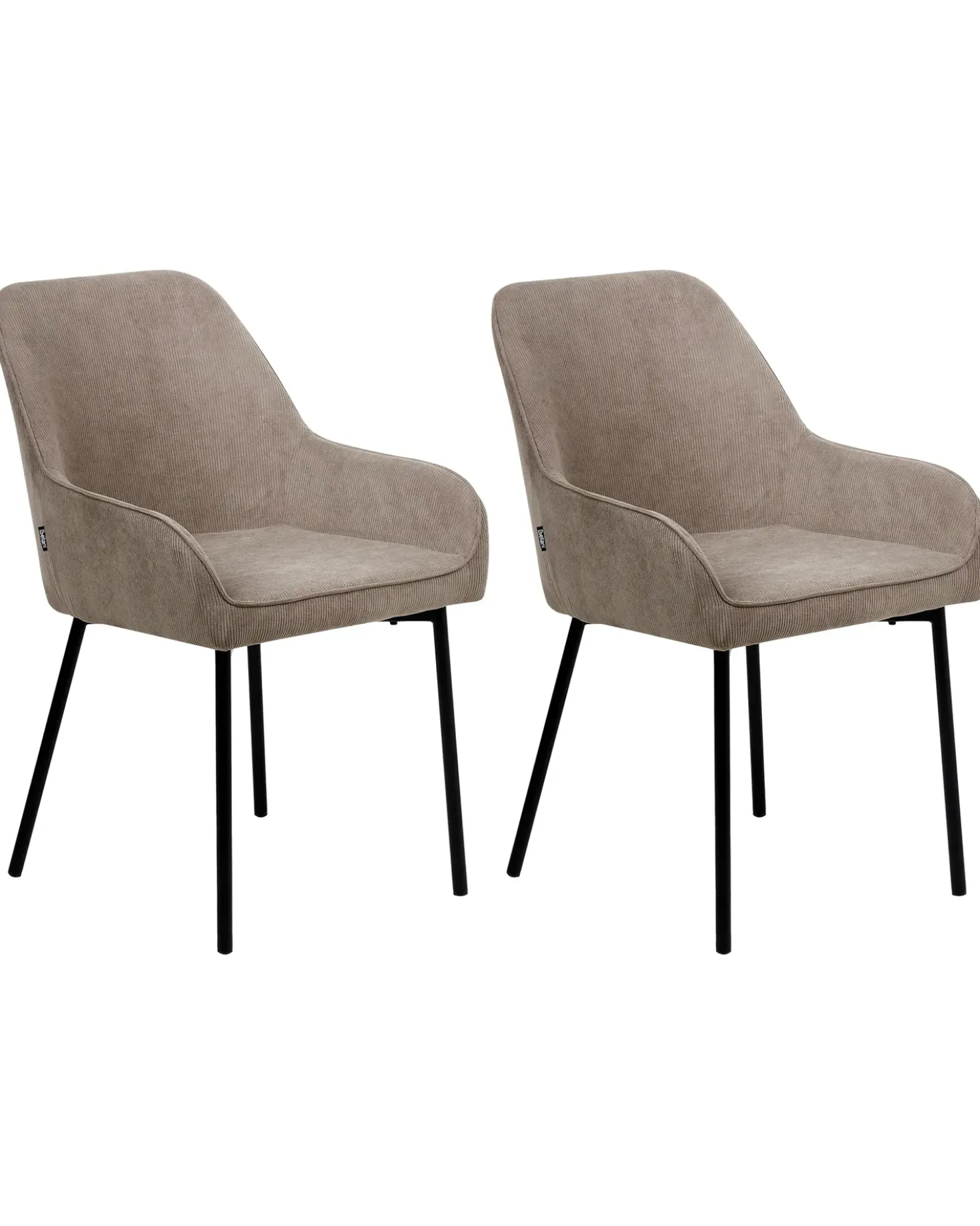 Set di 2 sedie da pranzo LOVERNA Velluto a coste Beige