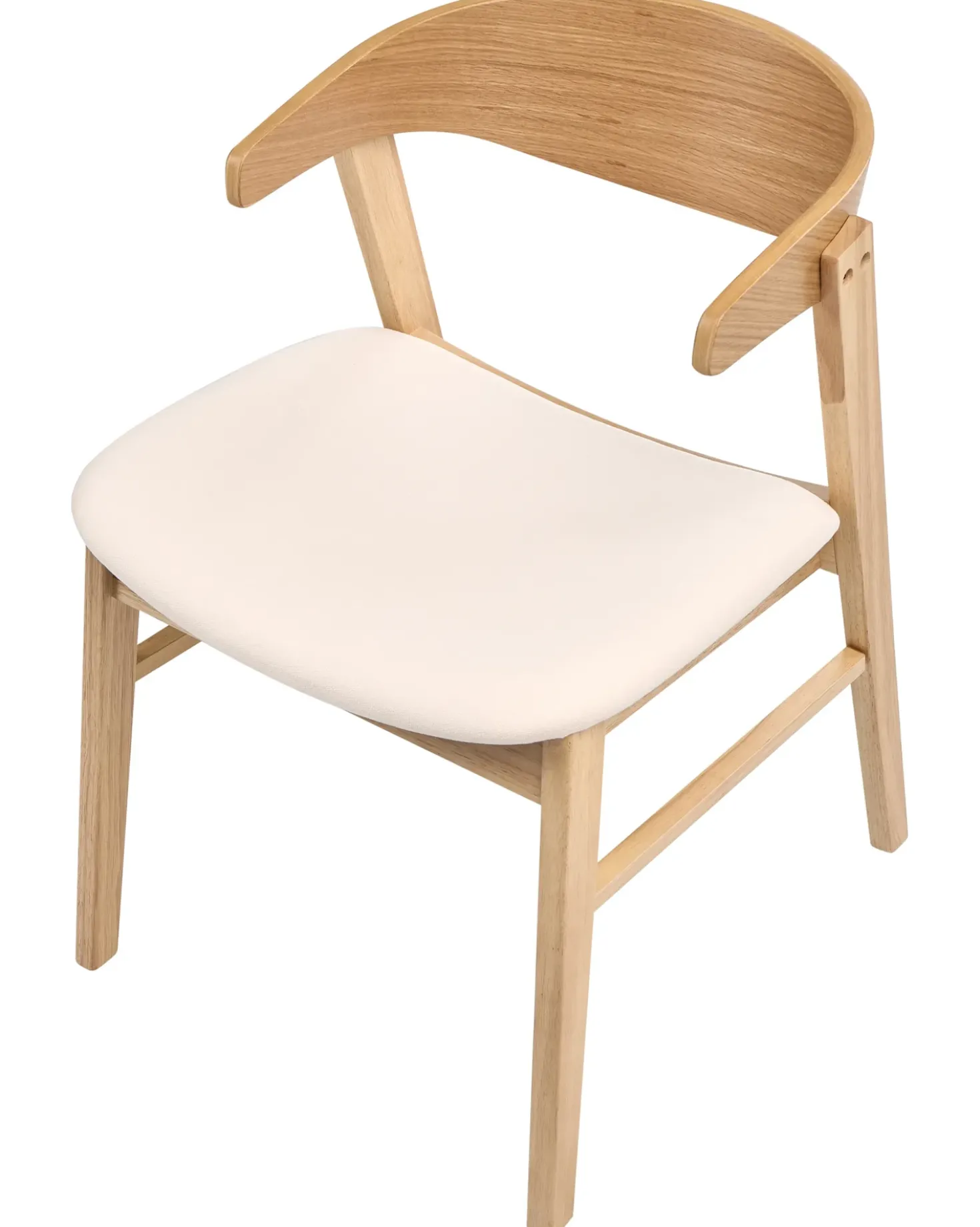 Set di 2 sedie da pranzo LILLY Tessuto Marrone chiaro/Bianco sporco