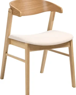 Set di 2 sedie da pranzo LILLY Tessuto Marrone chiaro/Bianco sporco