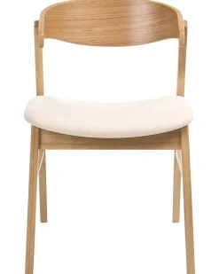 Set di 2 sedie da pranzo LILLY Tessuto Marrone chiaro/Bianco sporco