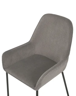 Set di 2 sedie da pranzo LOVERNA Velluto a coste Grigio