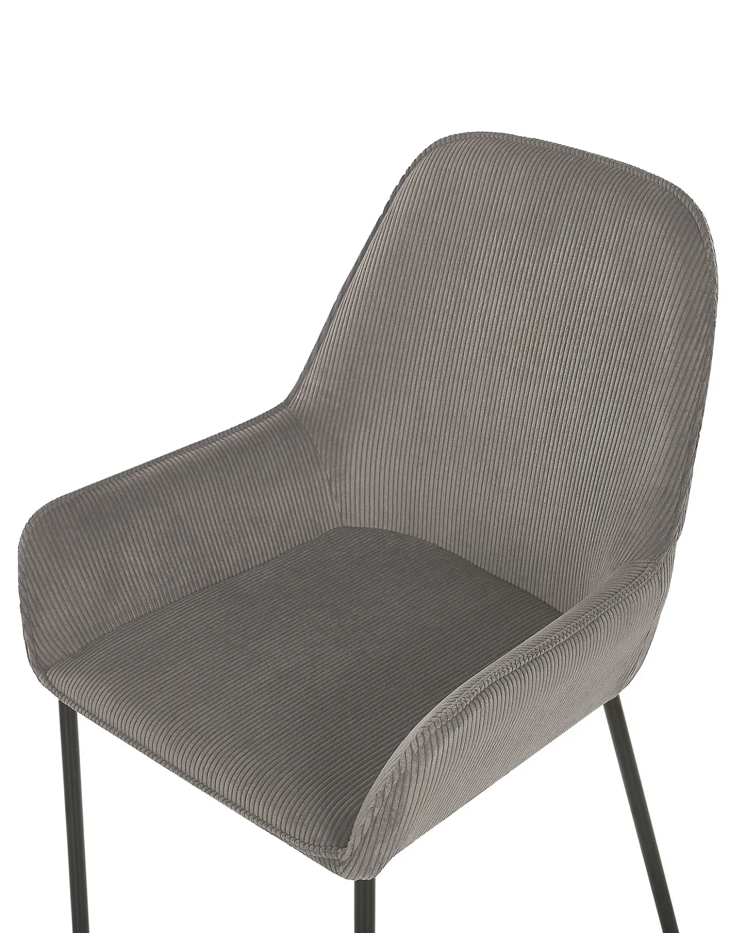 Set di 2 sedie da pranzo LOVERNA Velluto a coste Grigio
