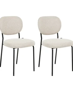 Set di 2 sedie da pranzo LOLETA Tessuto Beige chiaro