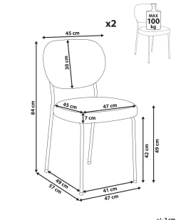 Set di 2 sedie da pranzo LOLETA Tessuto Beige chiaro