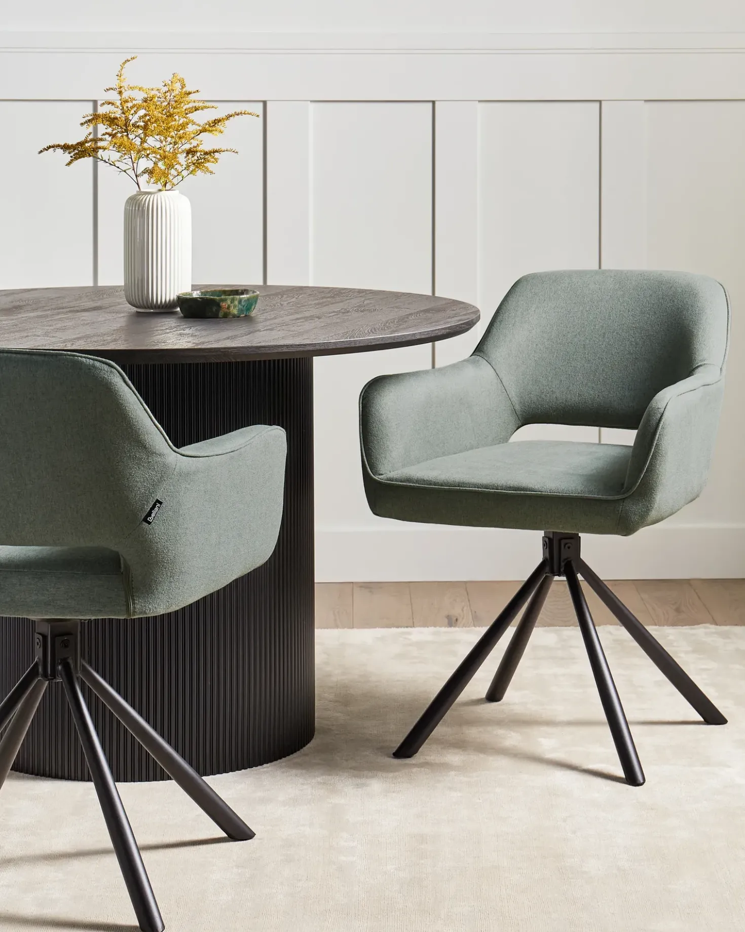 Set di 2 sedie da pranzo LOURES Tessuto Verde scuro