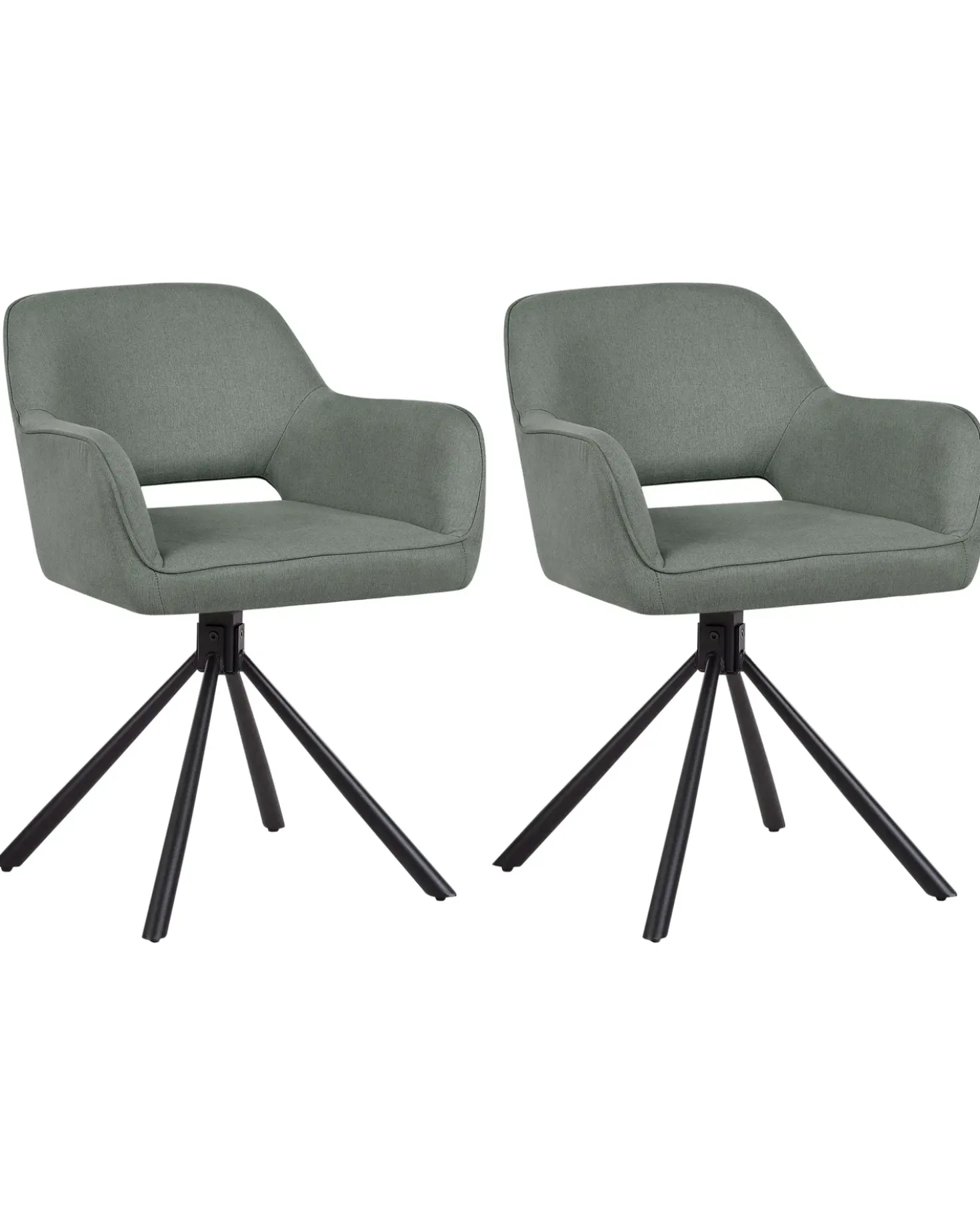 Set di 2 sedie da pranzo LOURES Tessuto Verde scuro