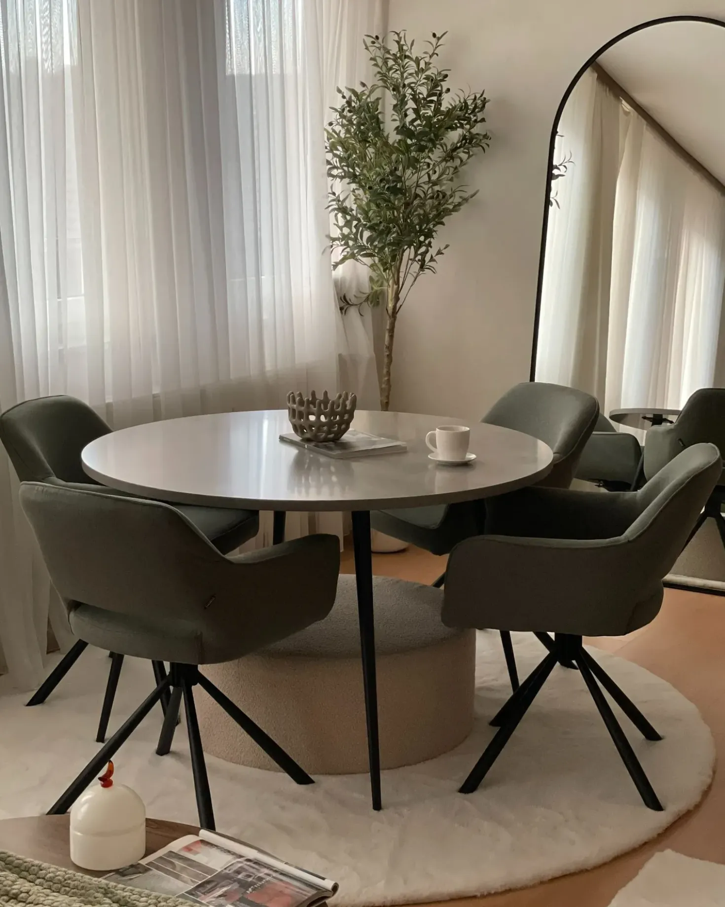 Set di 2 sedie da pranzo LOURES Tessuto Verde scuro