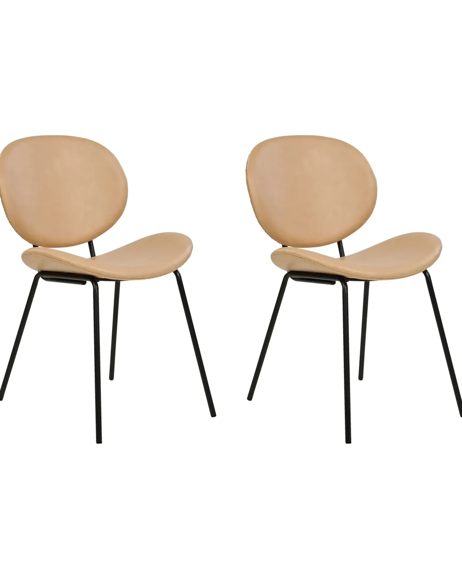 Set di 2 sedie da pranzo LUANA Pelle sintetica Beige sabbia