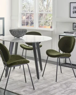 Set di 2 sedie da pranzo LUANA Bouclé Verde scuro