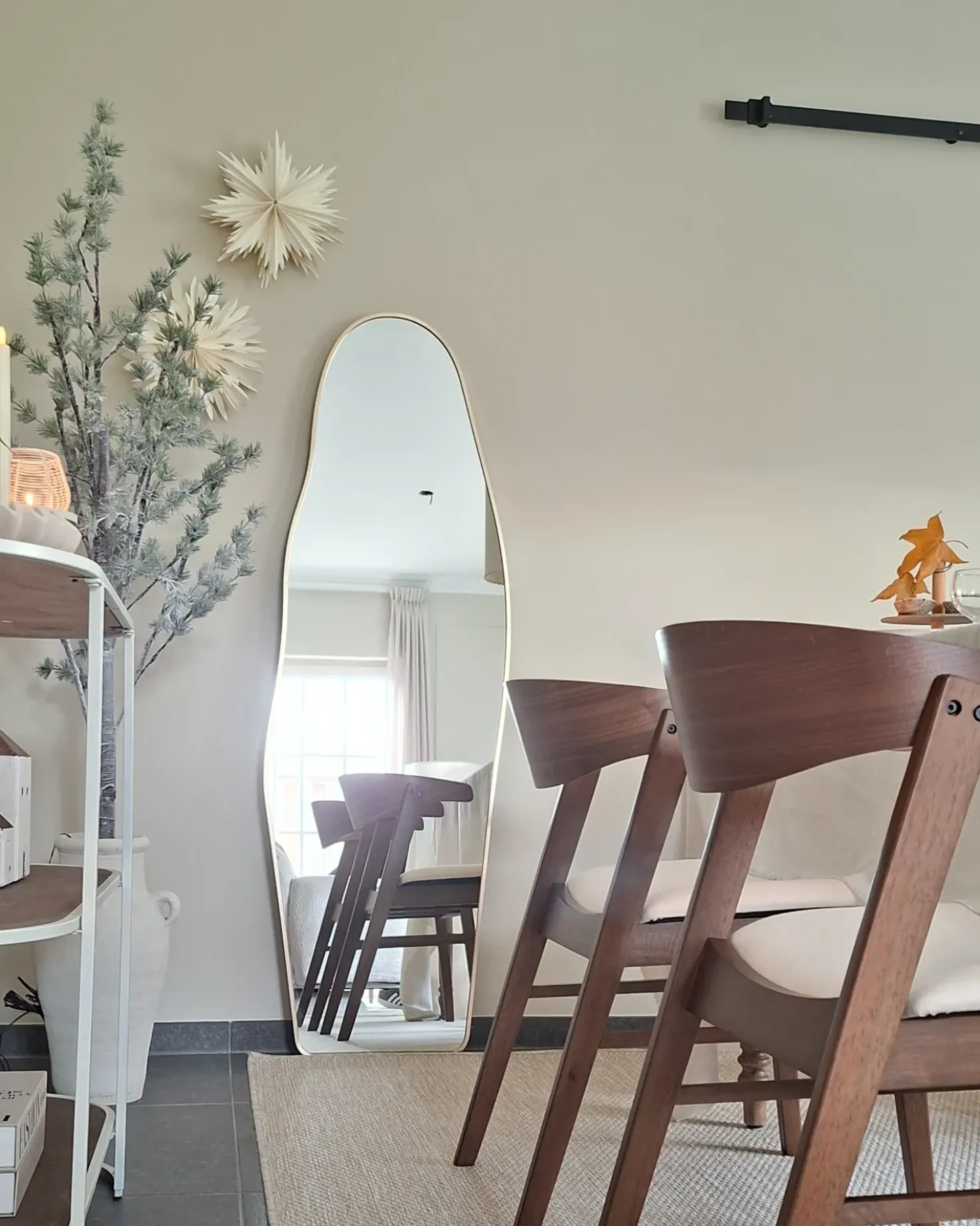 Set di 2 sedie da pranzo LILLY Tessuto Marrone/Bianco Sporco