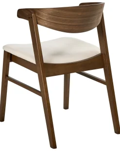 Set di 2 sedie da pranzo LILLY Tessuto Marrone/Bianco Sporco