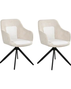 Set di 2 sedie da pranzo LIKELY Tessuto Beige chiaro