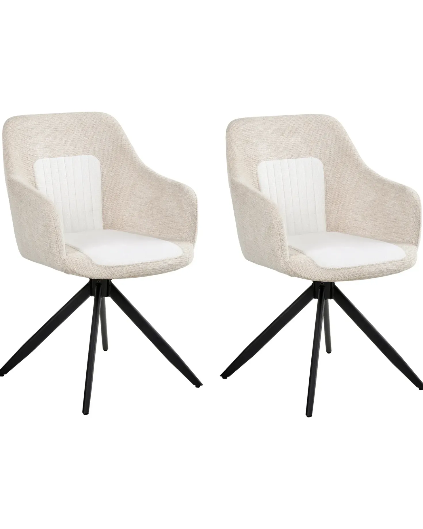 Set di 2 sedie da pranzo LIKELY Tessuto Beige chiaro