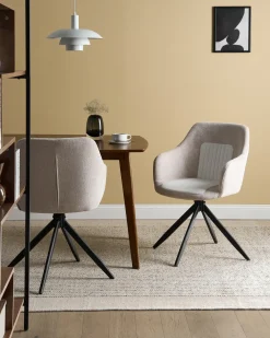 Set di 2 sedie da pranzo LIKELY Tessuto Beige chiaro