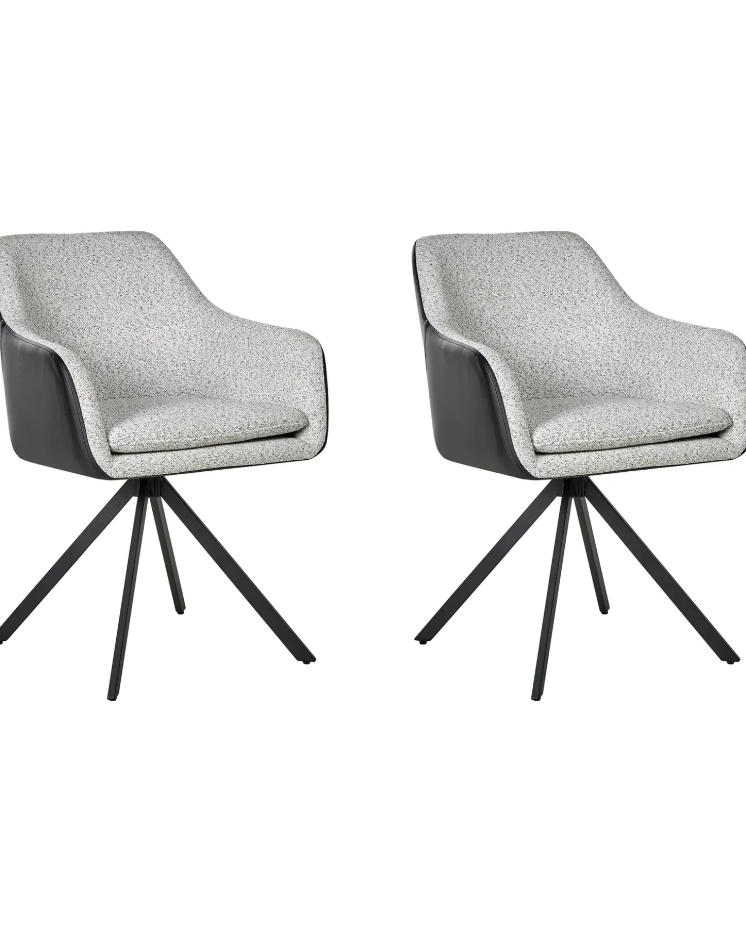 Set di 2 sedie da pranzo LITHIA Tessuto Nero/Bianco