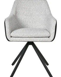 Set di 2 sedie da pranzo LITHIA Tessuto Nero/Bianco