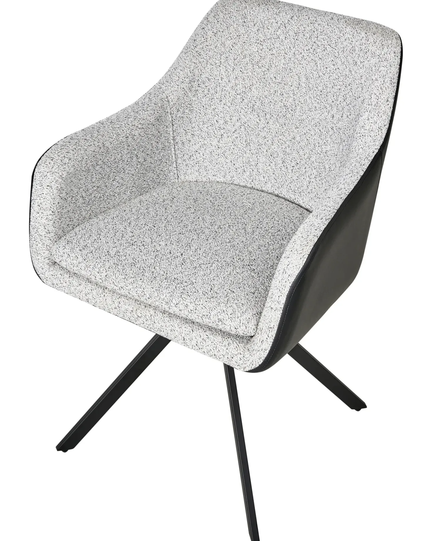 Set di 2 sedie da pranzo LITHIA Tessuto Nero/Bianco