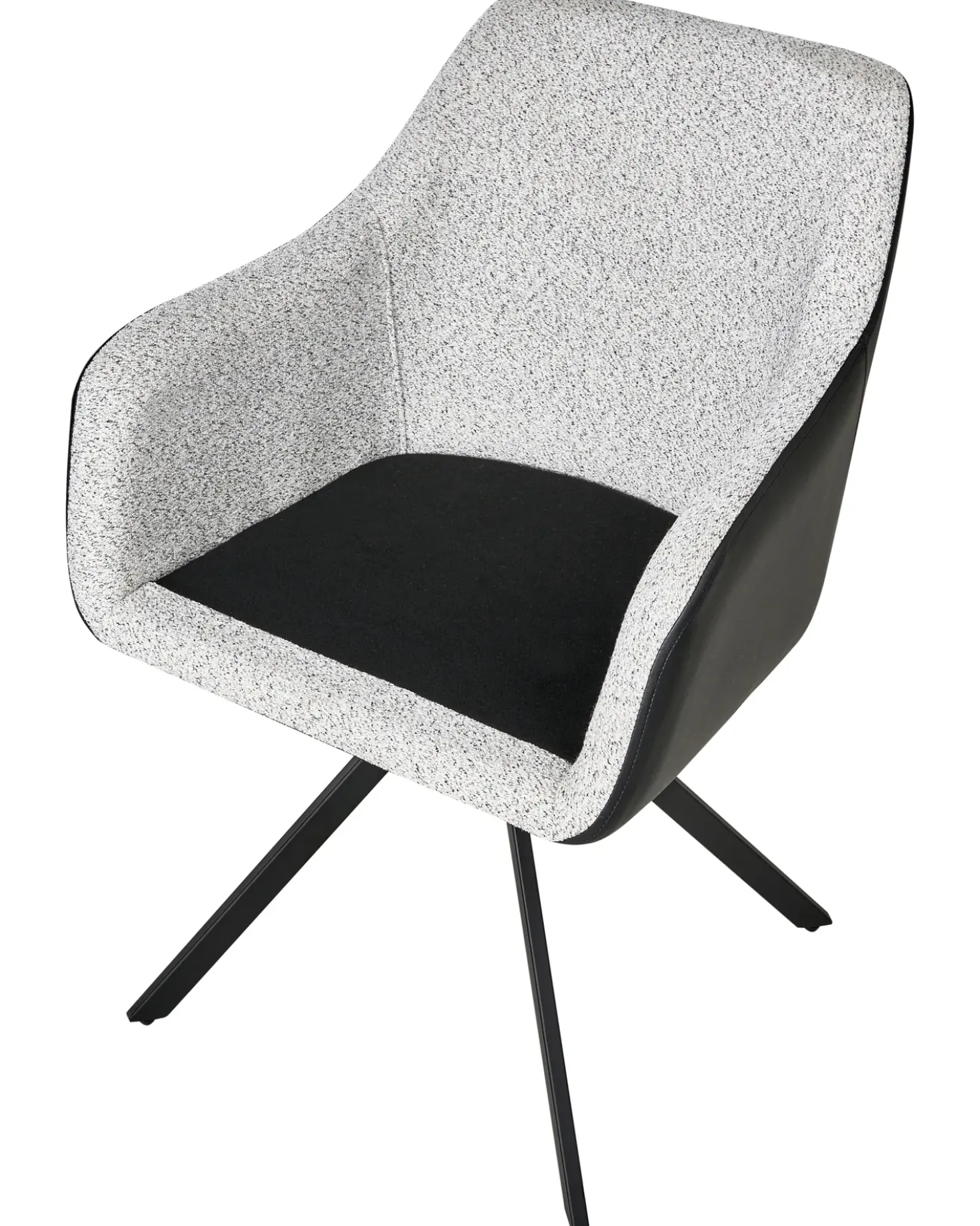 Set di 2 sedie da pranzo LITHIA Tessuto Nero/Bianco