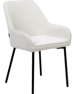 Set di 2 sedie da pranzo LOVERNA Velluto a coste Bianco sporco
