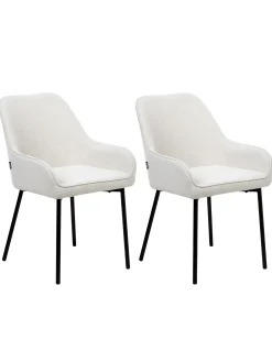 Set di 2 sedie da pranzo LOVERNA Velluto a coste Bianco sporco
