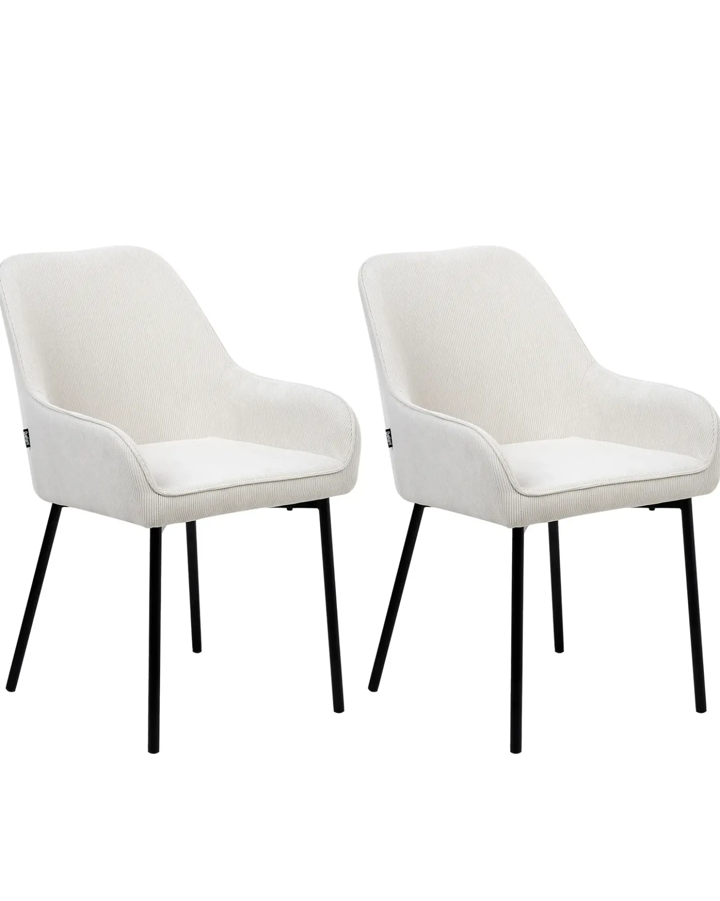 Set di 2 sedie da pranzo LOVERNA Velluto a coste Bianco sporco
