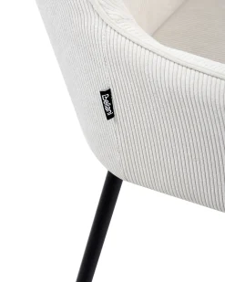 Set di 2 sedie da pranzo LOVERNA Velluto a coste Bianco sporco