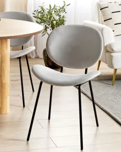 Set di 2 sedie da pranzo LUANA Velluto Grigio chiaro