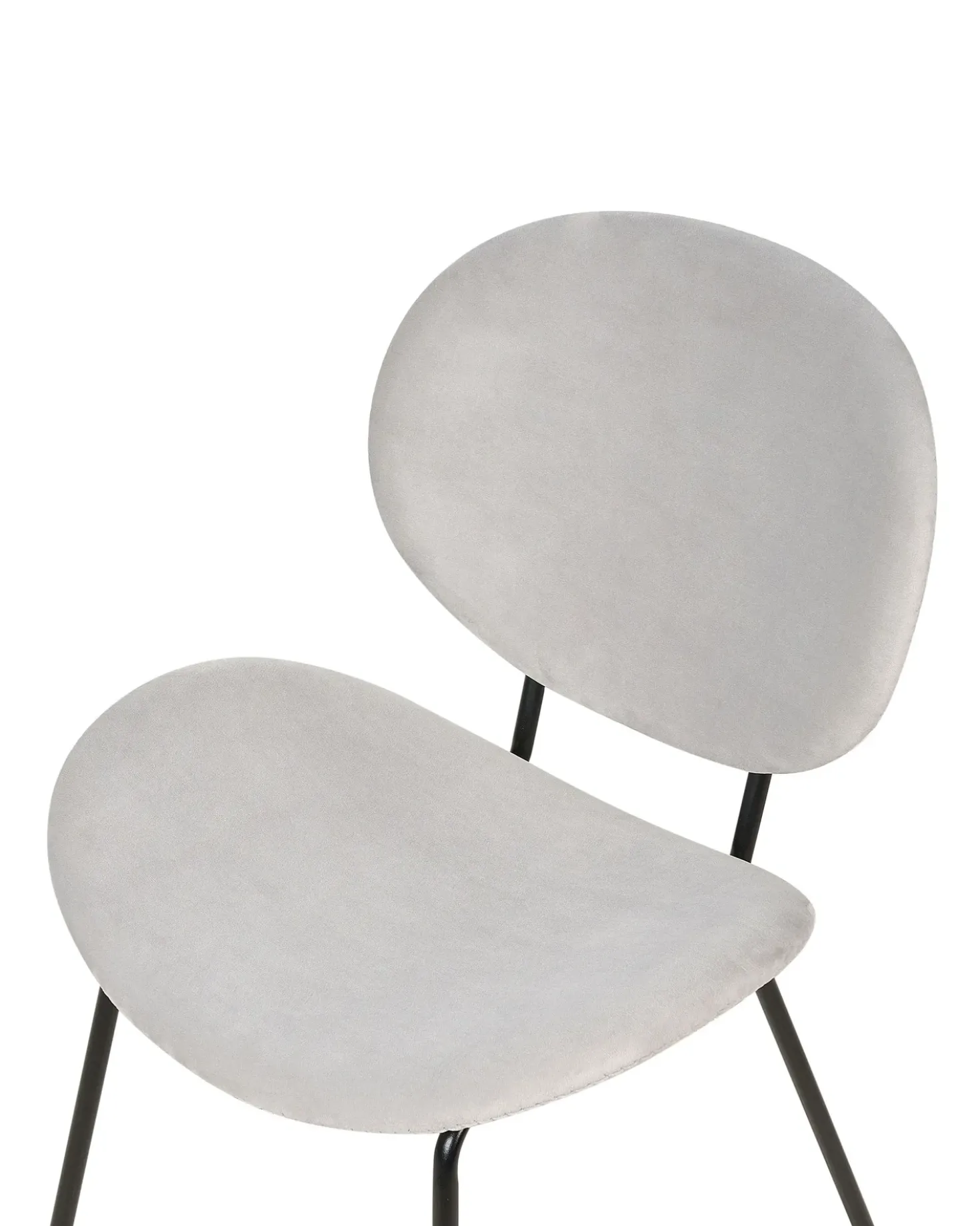 Set di 2 sedie da pranzo LUANA Velluto Grigio chiaro