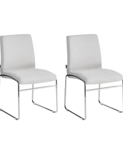 Set di 2 sedie da pranzo LECCO Tessuto Grigio chiaro