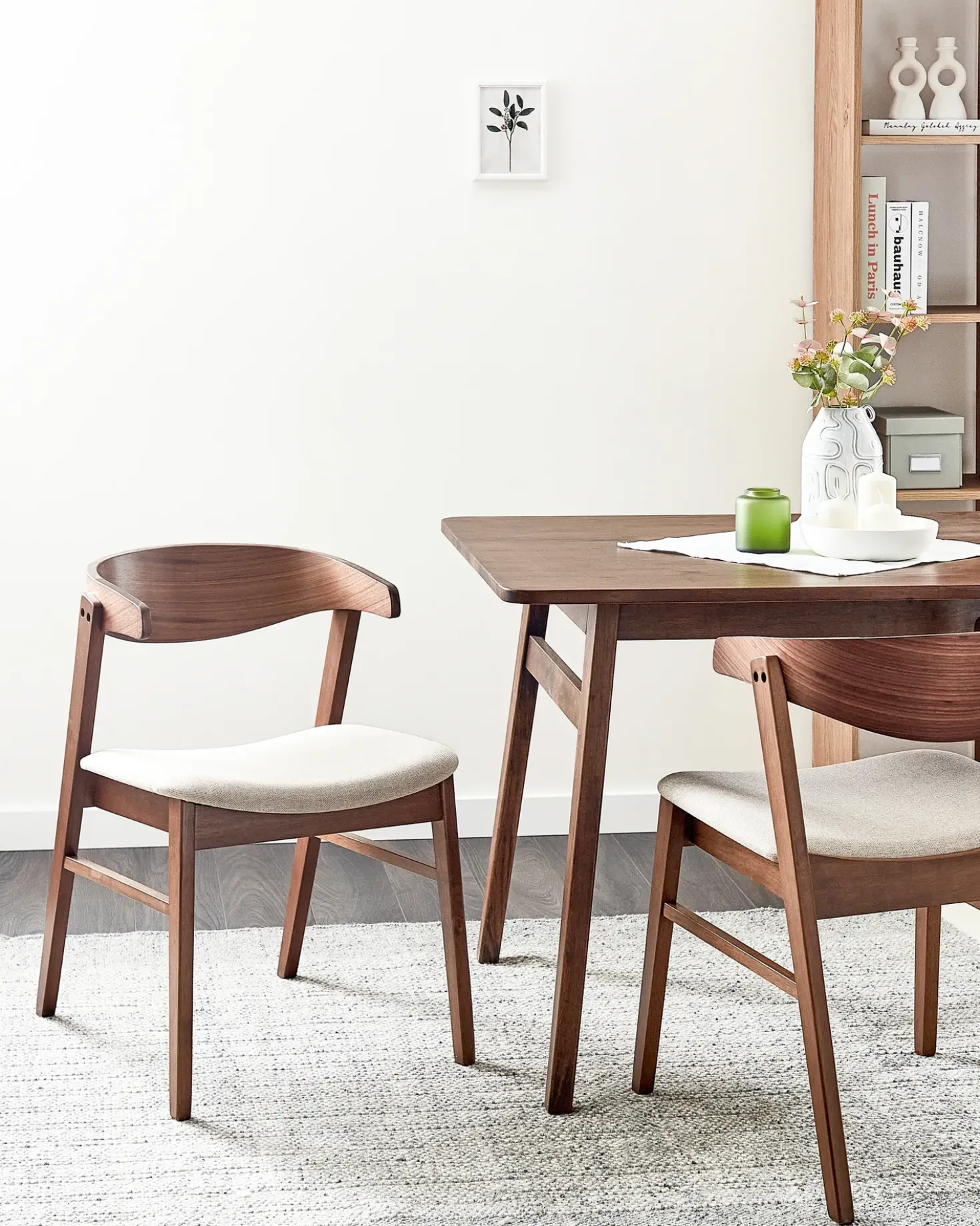 Set di 2 sedie da pranzo LILLY Tessuto Marrone/Beige