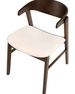 Set di 2 sedie da pranzo LILLY Tessuto Marrone scuro/Bianco sporco