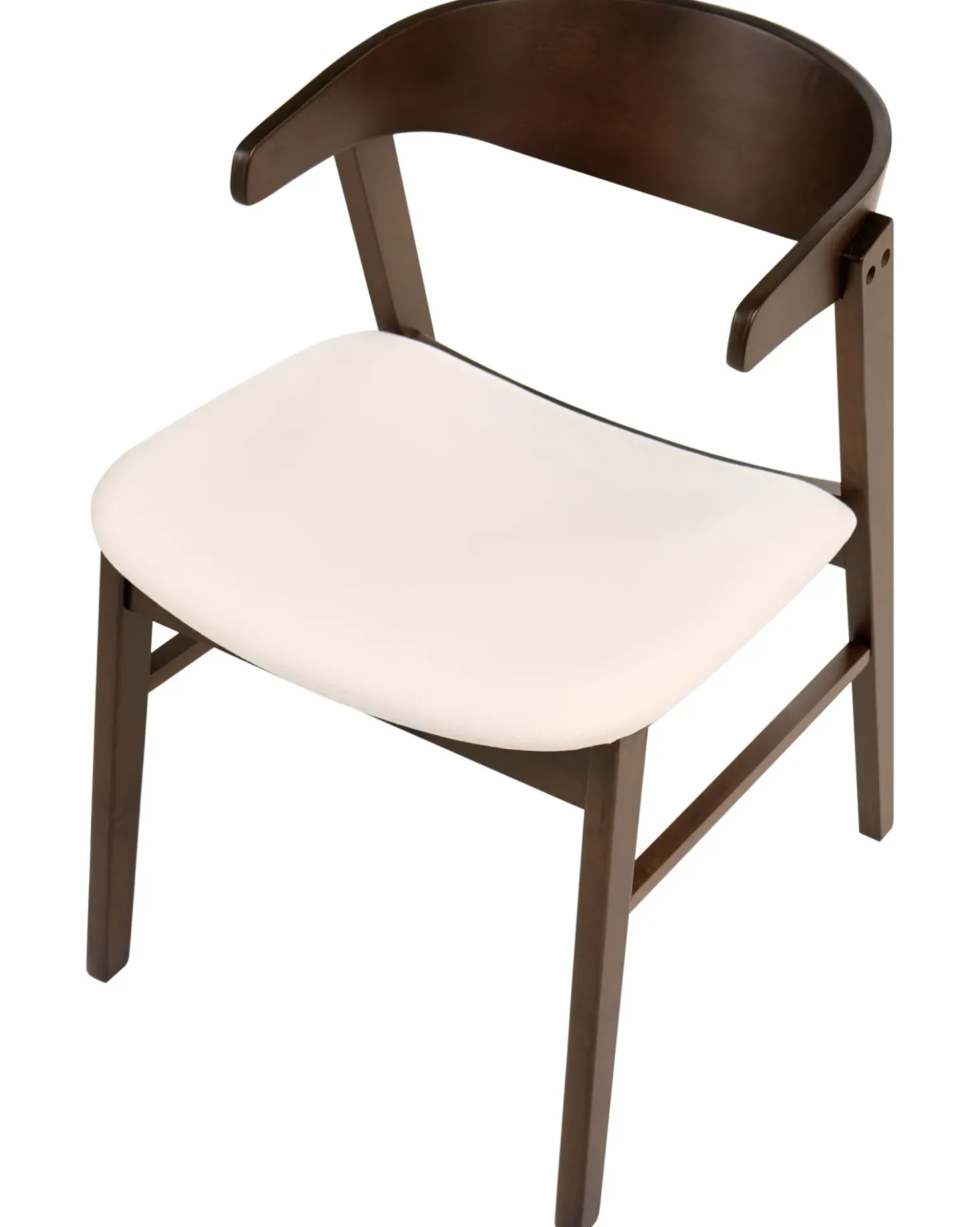 Set di 2 sedie da pranzo LILLY Tessuto Marrone scuro/Bianco sporco