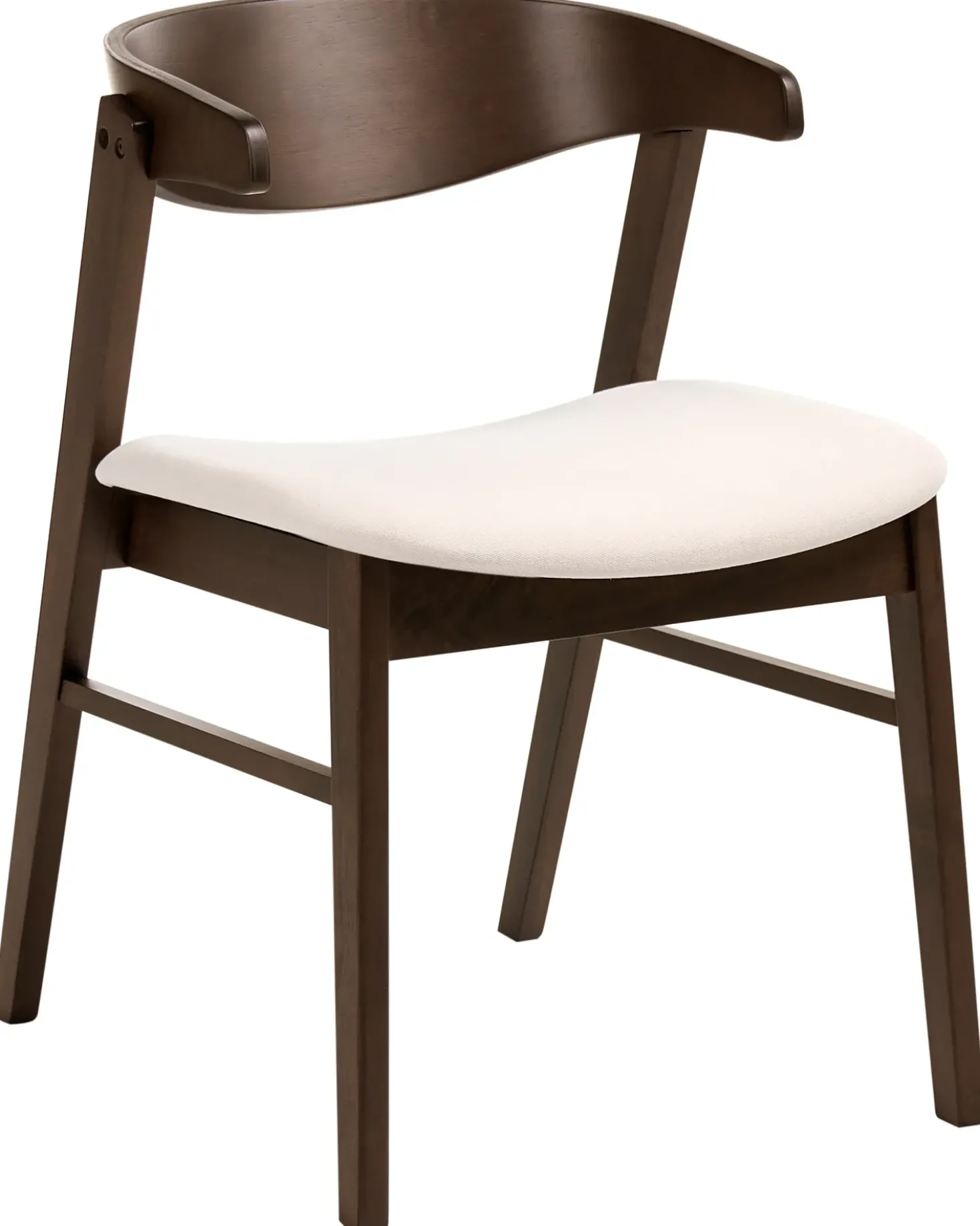 Set di 2 sedie da pranzo LILLY Tessuto Marrone scuro/Bianco sporco