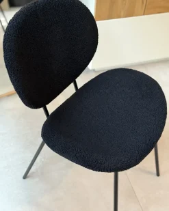 Set di 2 sedie da pranzo LUANA Bouclé Nero