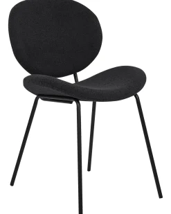 Set di 2 sedie da pranzo LUANA Bouclé Nero